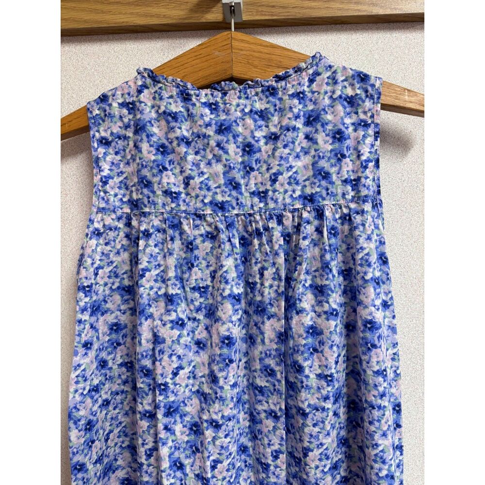 Eileen West Floral Cotton Nightgown Prairie Cottagecore Pintuck Lace Maxi Gown S - Picture 7 of 9